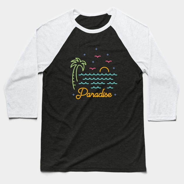 Paradise Baseball T-Shirt by VEKTORKITA